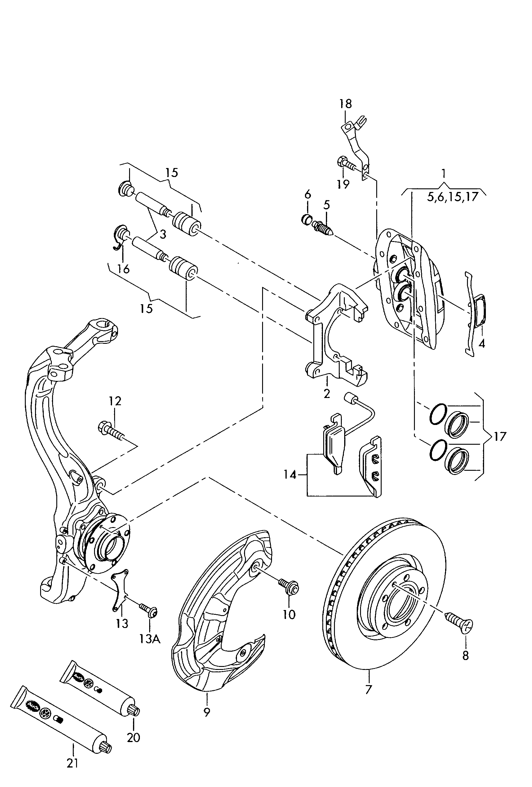 AUDI 4E0 698 151 J - Тормозные колодки, дисковые, комплект autospares.lv