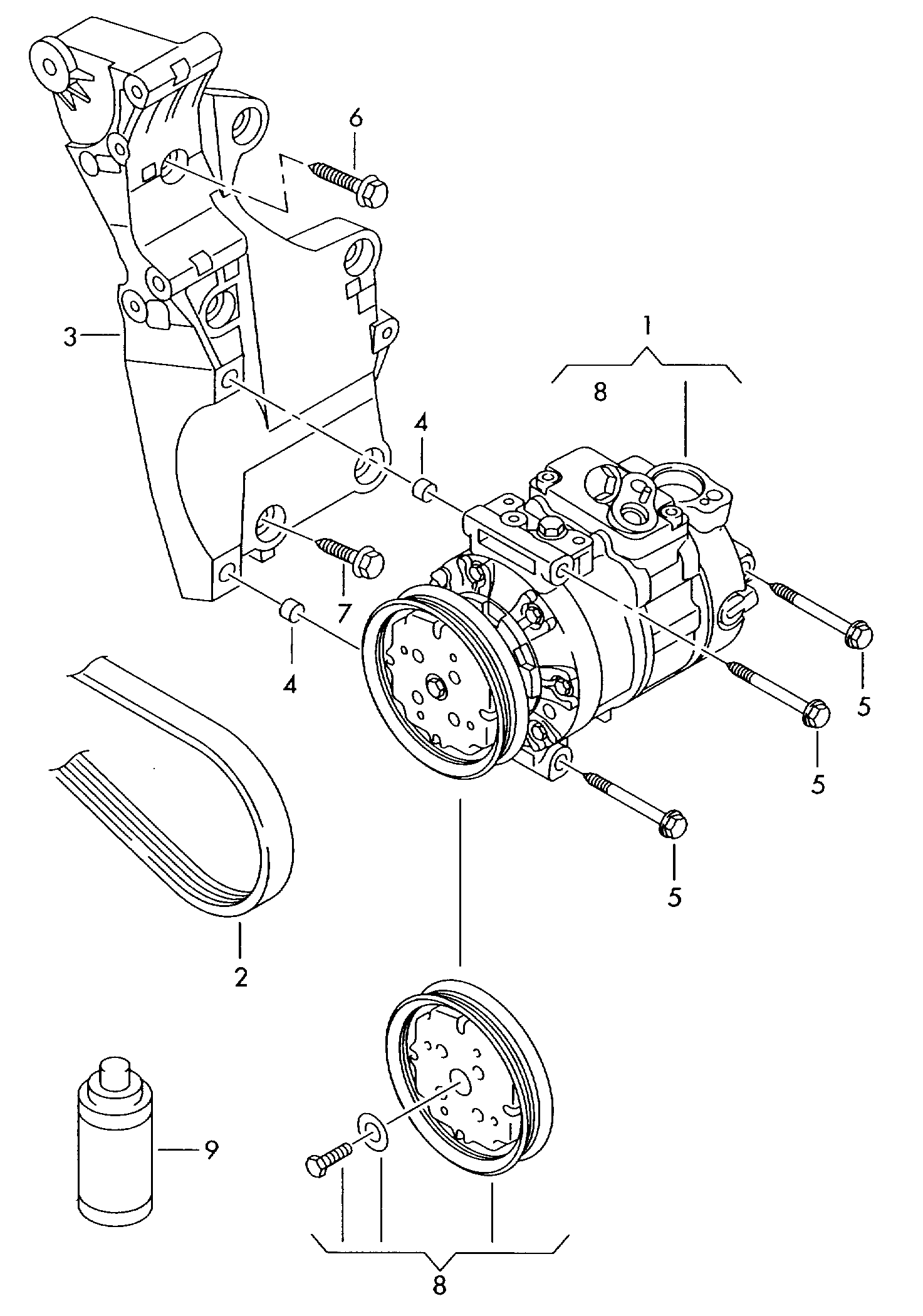 Mercedes-Benz 1K0820803J - Компрессор кондиционера autospares.lv