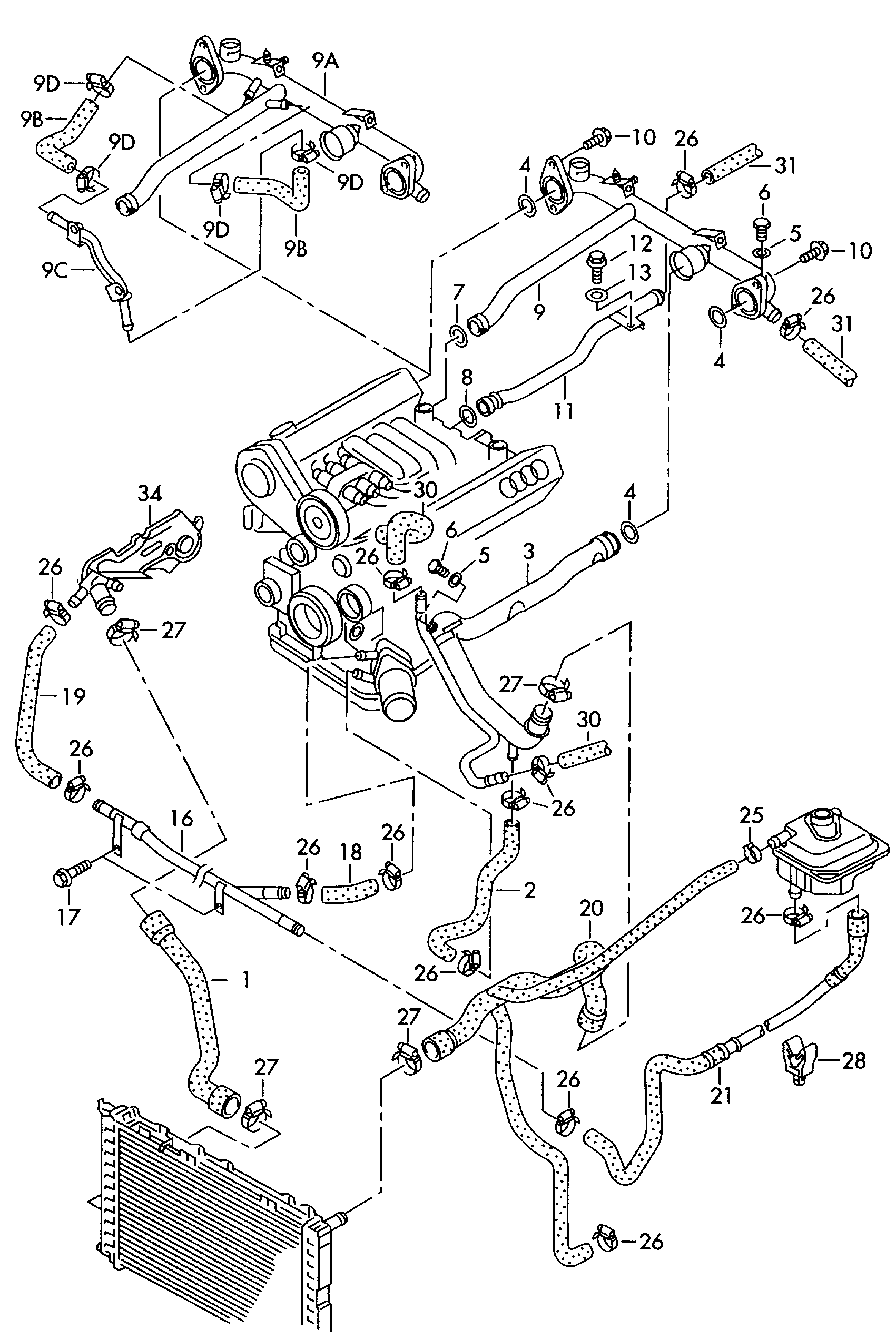 AUDI N  90686701 - Радиатор, охлаждение двигателя autospares.lv