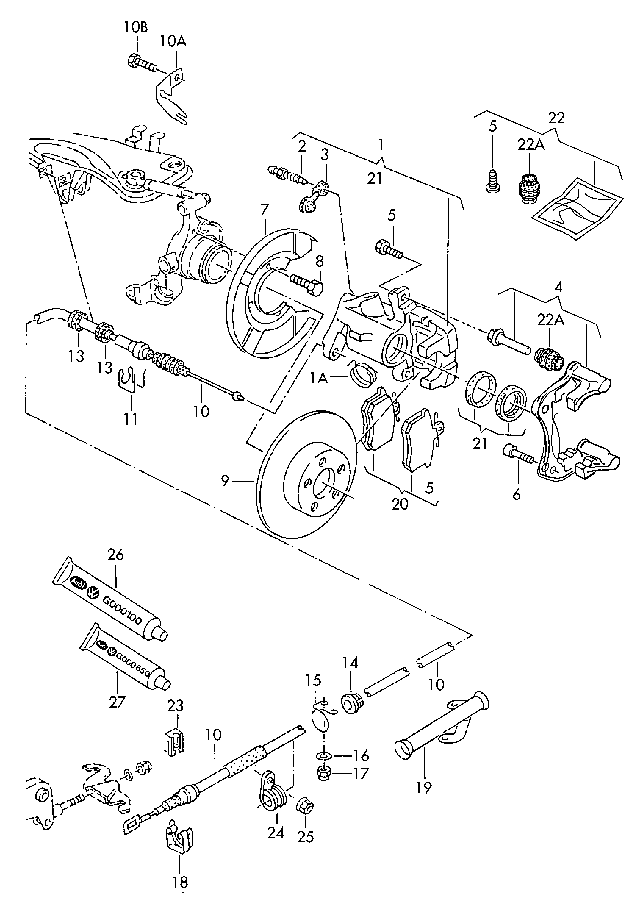 AUDI 1J0 698 451 H - Тормозные колодки, дисковые, комплект autospares.lv