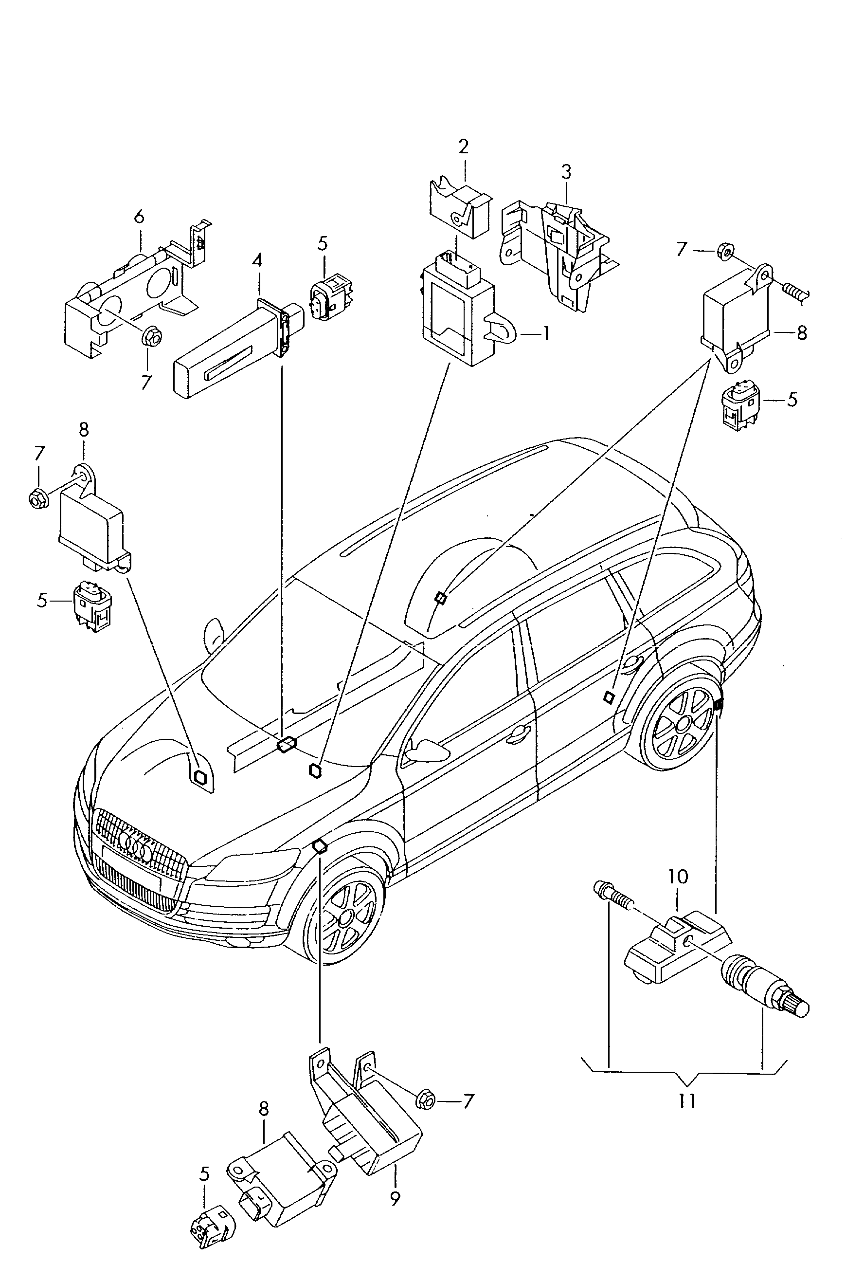 Skoda 7PP 907 275 F - Датчик давления в шинах autospares.lv