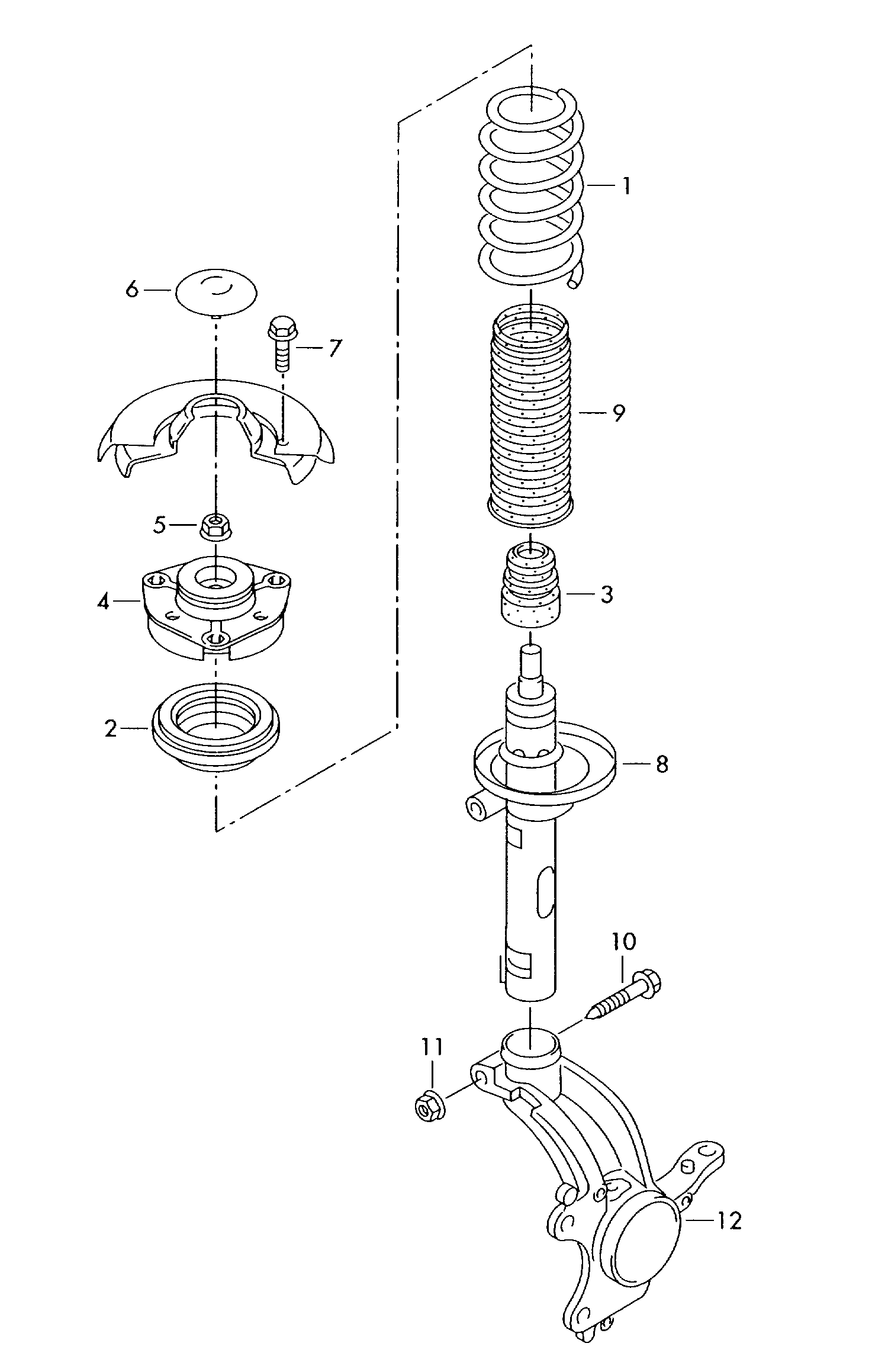 VAG 8J0412303E - Пылезащитный комплект, амортизатор autospares.lv