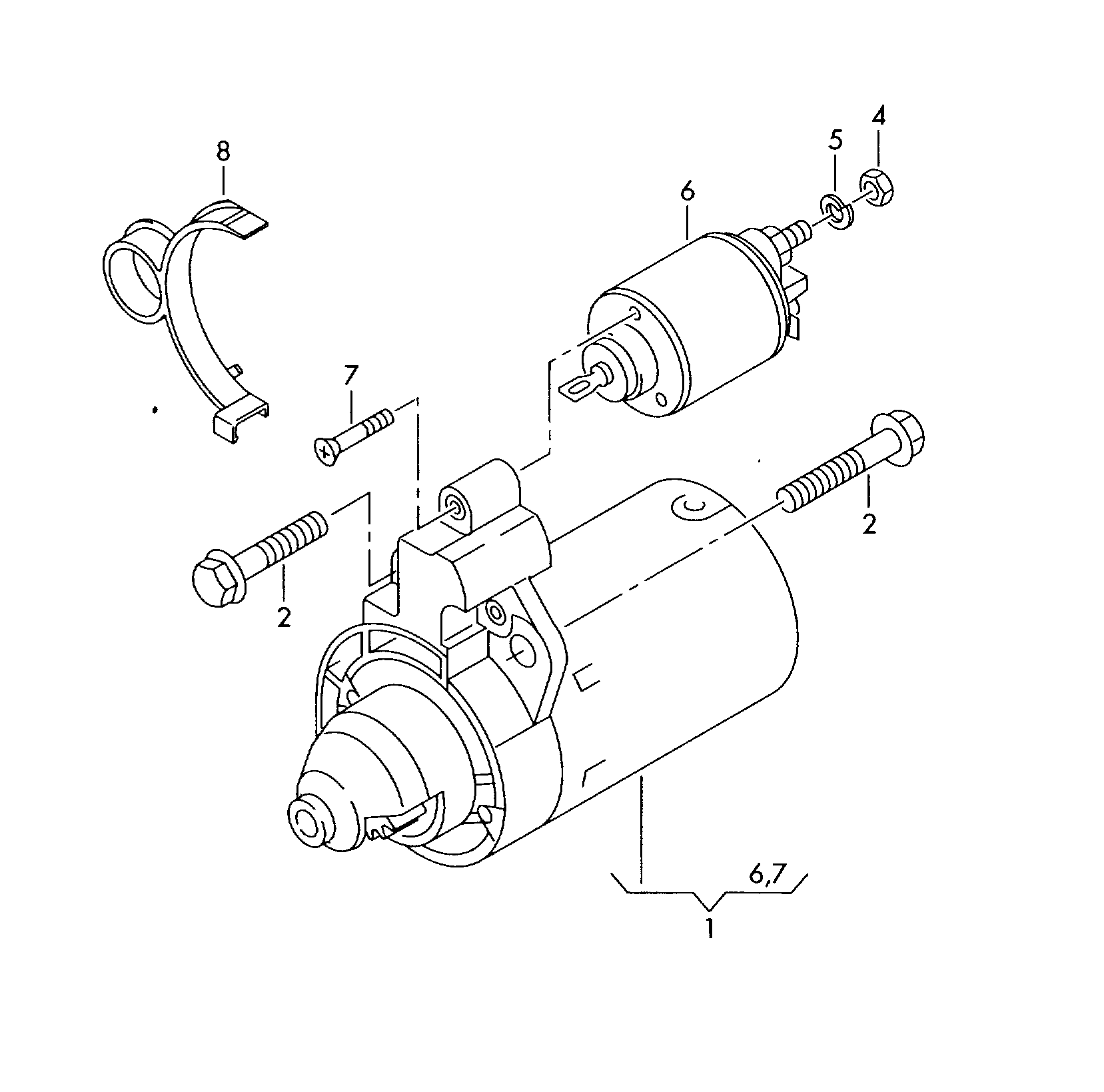 VAG 03G 911 023A - Стартер autospares.lv