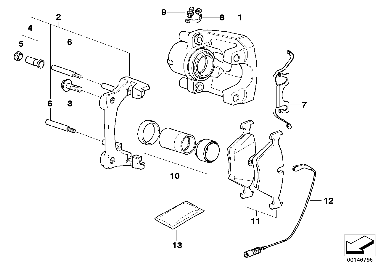 Mini 34 11 1 157 038 - Комплект направляющей гильзы, тормозной поршень autospares.lv