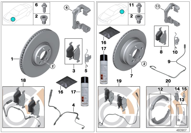 BMW (BRILLIANCE) 34112288862 - Тормозные колодки, дисковые, комплект autospares.lv