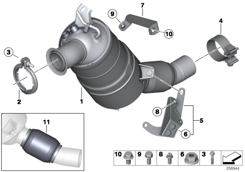 BMW (18.30.3.442.098) - Гофрированная труба, выхлопная система autospares.lv