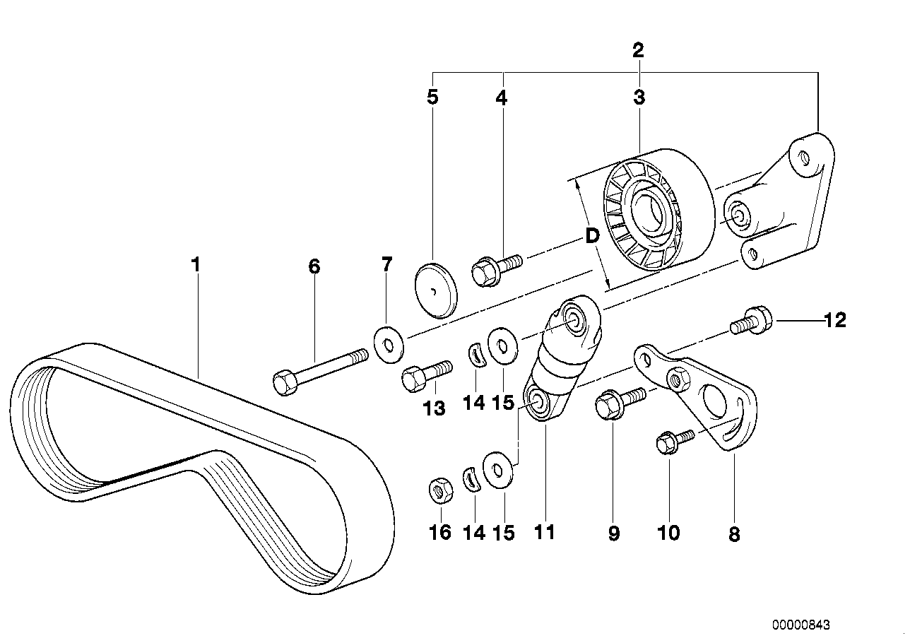 BMW 11 28 7 833 266 - Поликлиновой ремень autospares.lv