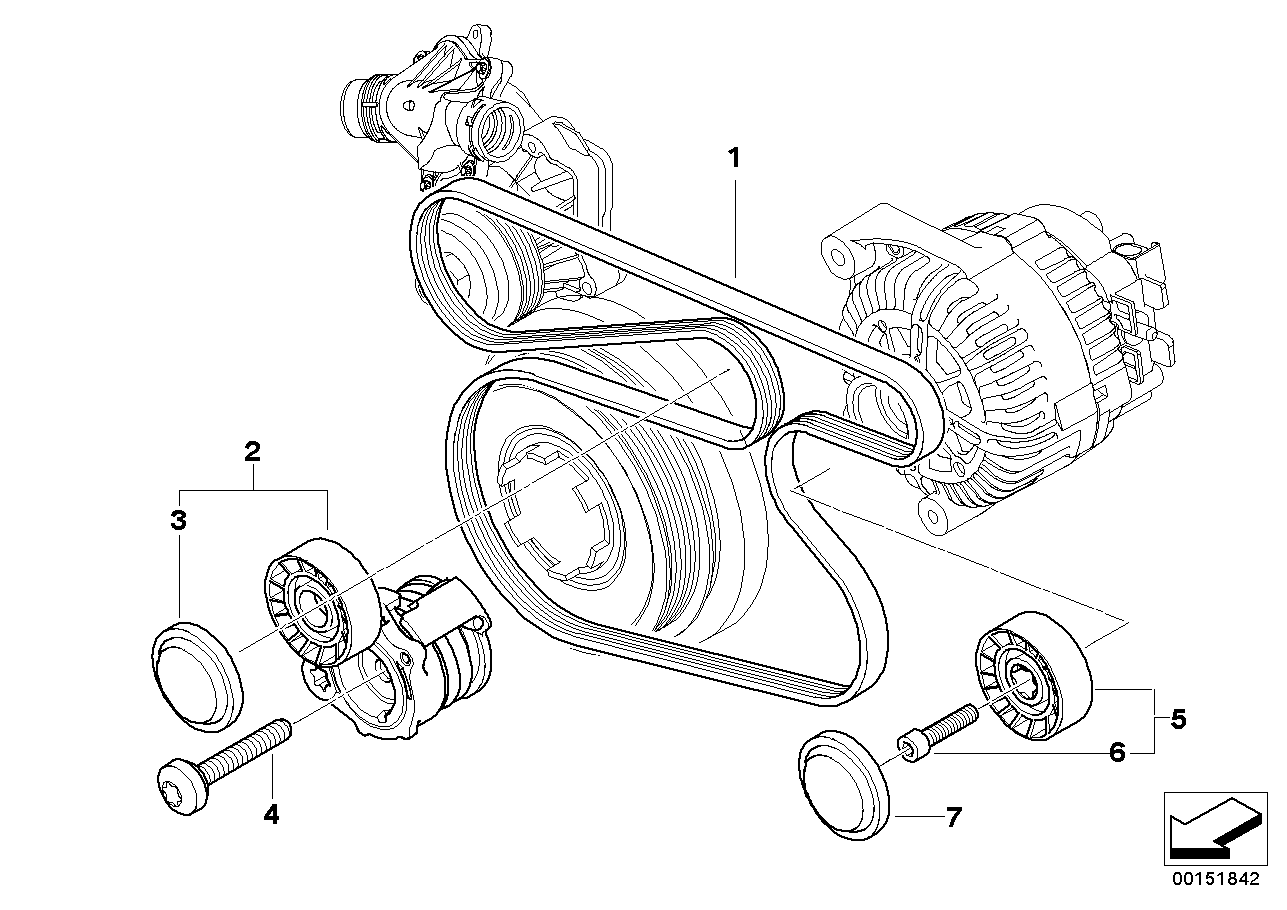 BMW 11 28 7 790 447 - Натяжитель, поликлиновый ремень autospares.lv