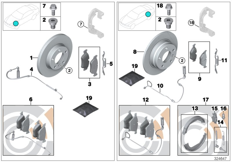 BMW (BRILLIANCE) 34112339271 - Тормозные колодки, дисковые, комплект autospares.lv