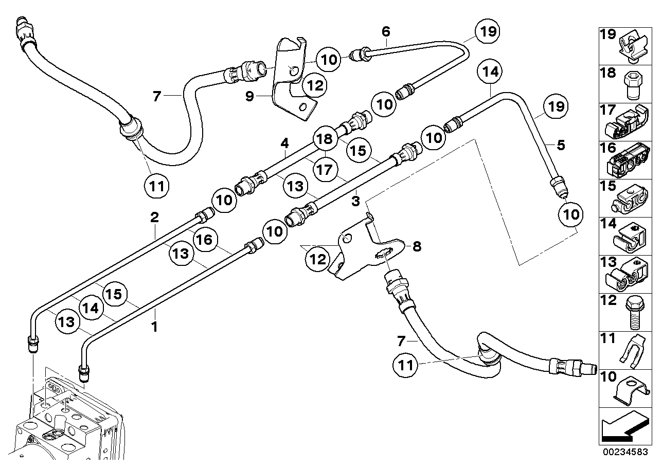 BMW 34 32 6 853 745 - Тормозной шланг autospares.lv