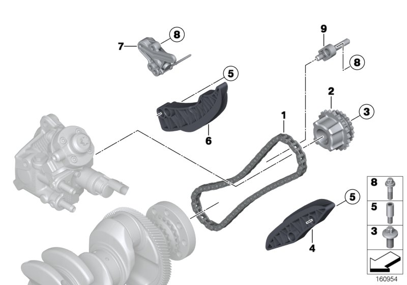 BMW 13 52 8 576 284 - Комплект цепи привода распредвала autospares.lv