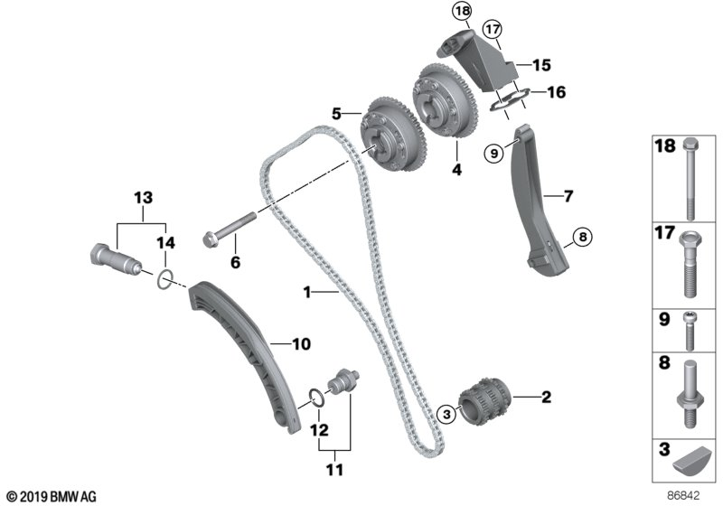 Mini 11 31 7 533 462 - Chain tensioner autospares.lv