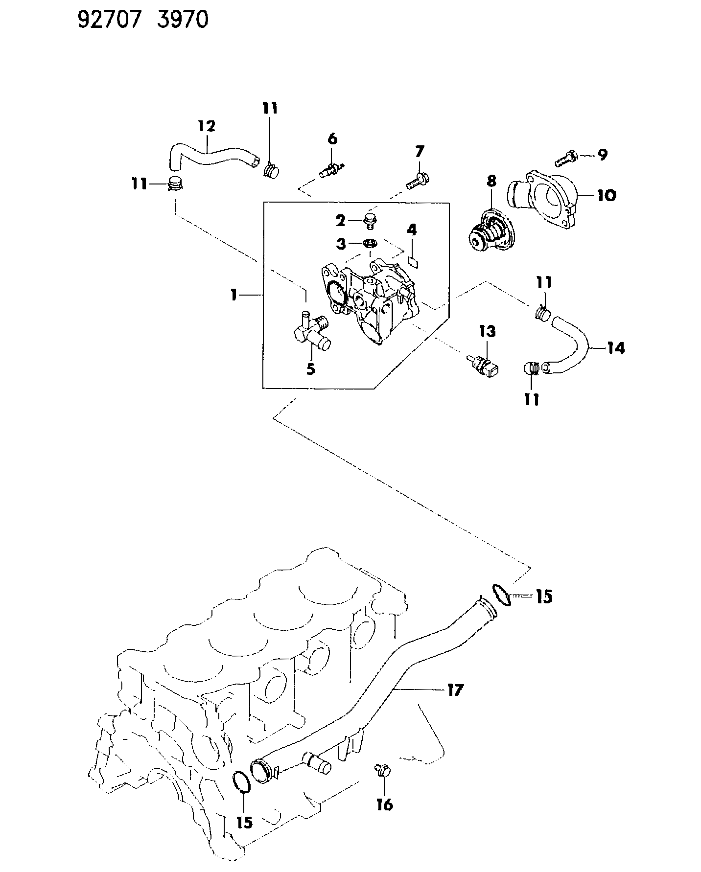 Mitsubishi MD17 0031 - Термостат охлаждающей жидкости / корпус autospares.lv