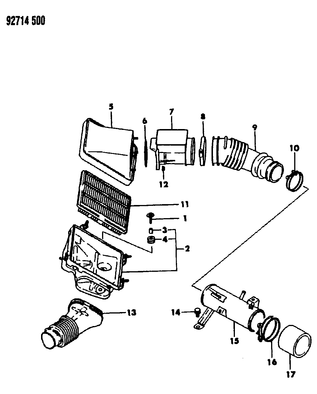 Chrysler MD62 0472 - Воздушный фильтр, двигатель autospares.lv