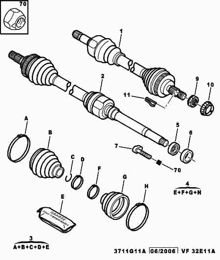 CITROËN 3287 92 - Пыльник, приводной вал autospares.lv