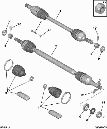 CITROËN 3275.38 - Шарнирный комплект, ШРУС, приводной вал autospares.lv