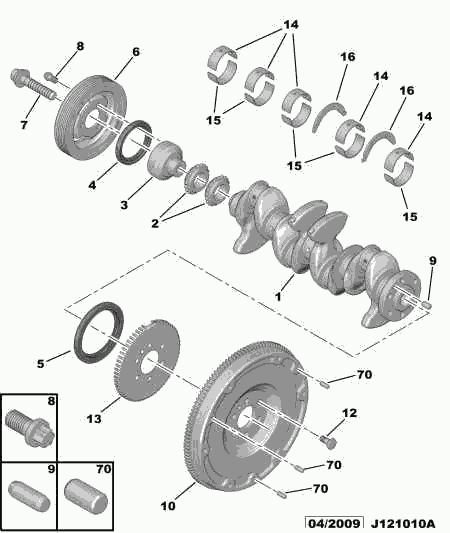 PEUGEOT 98 043 479 80 - Шкив коленчатого вала autospares.lv