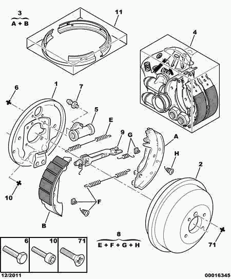 CITROËN 4241 K3 - Комплект тормозных колодок, барабанные autospares.lv