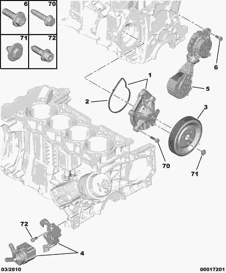 CITROËN/PEUGEOT 1201.J8 - Дополнительный водяной насос autospares.lv