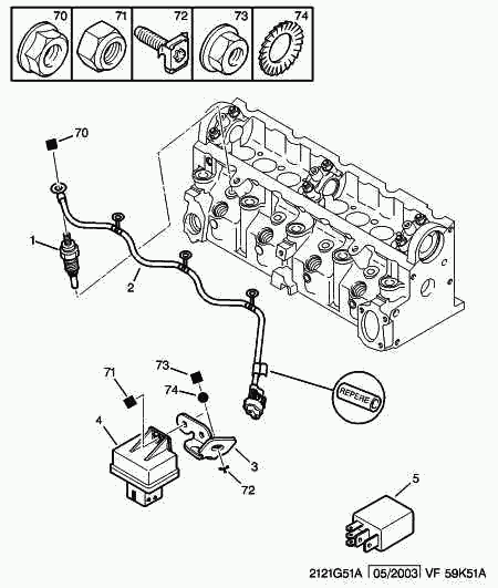 CITROËN/PEUGEOT 5960 69 - Свеча накаливания autospares.lv