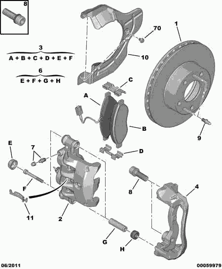 PEUGEOT 4254 62 - Тормозные колодки, дисковые, комплект autospares.lv