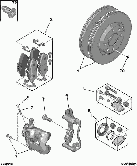 CITROËN 4404 80 - Комплект направляющей гильзы, тормозной поршень autospares.lv