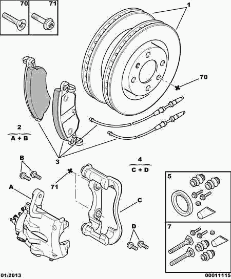 PEUGEOT 4252 87 - Тормозные колодки, дисковые, комплект autospares.lv