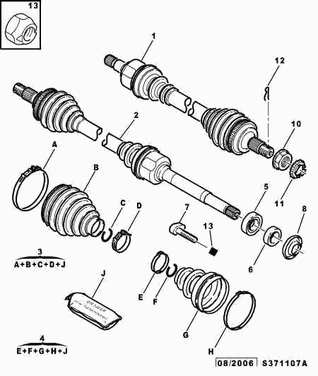 CITROËN 3272 1F - Приводной вал autospares.lv