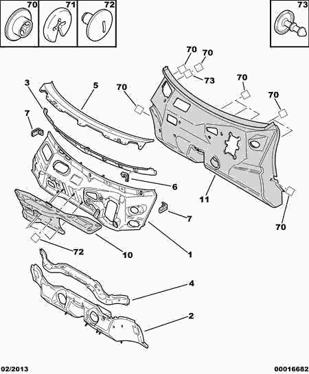 CITROEN 8103 92 - WINDSHIELD PANEL LOWER CROSSMB autospares.lv