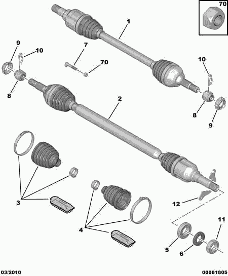 CITROËN 3273.ZR - Шарнирный комплект, ШРУС, приводной вал autospares.lv