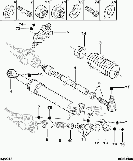 PEUGEOT 96 136 394 - Осевой шарнир, рулевая тяга autospares.lv