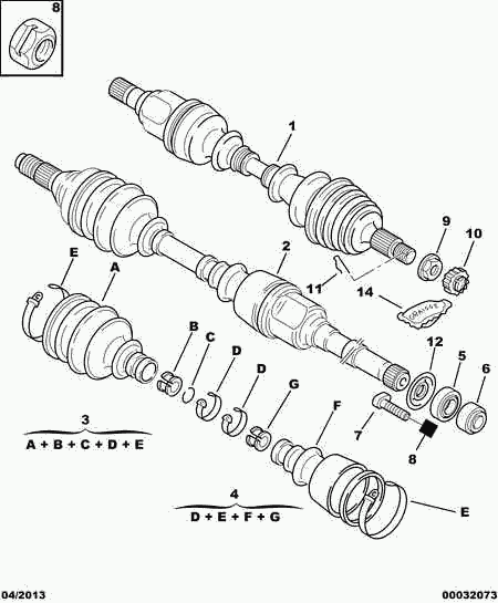 OM 96 141 635 - Приводной вал autospares.lv