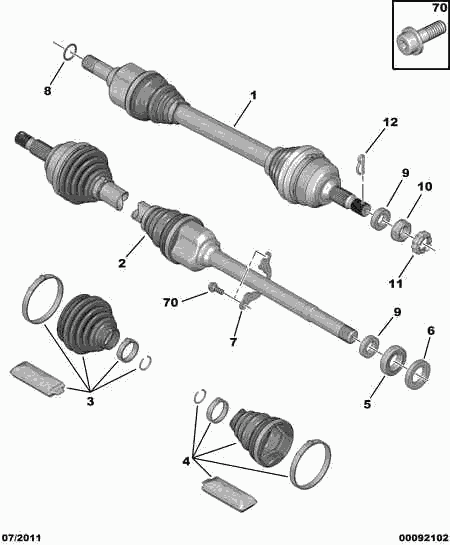 PEUGEOT 3272 RF - Приводной вал autospares.lv