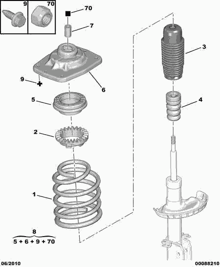 CITROËN 5031-A8 - Опора стойки амортизатора, подушка autospares.lv