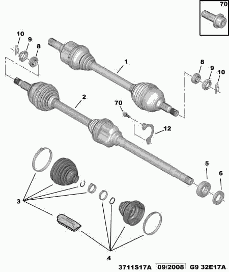 CITROËN/PEUGEOT 3273 NP - Приводной вал autospares.lv