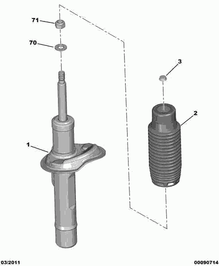 AL-KO 5202 P9 - FRONT SUSPENSION SHOCK-ABSORB; LEFT autospares.lv