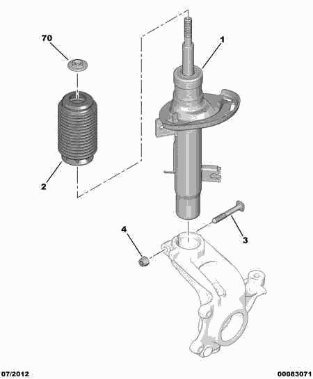 PEUGEOT 5254 35 - Пылезащитный комплект, амортизатор autospares.lv