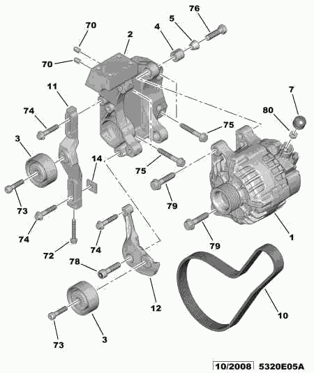 CITROËN 5751.91 - Ролик, поликлиновый ремень autospares.lv