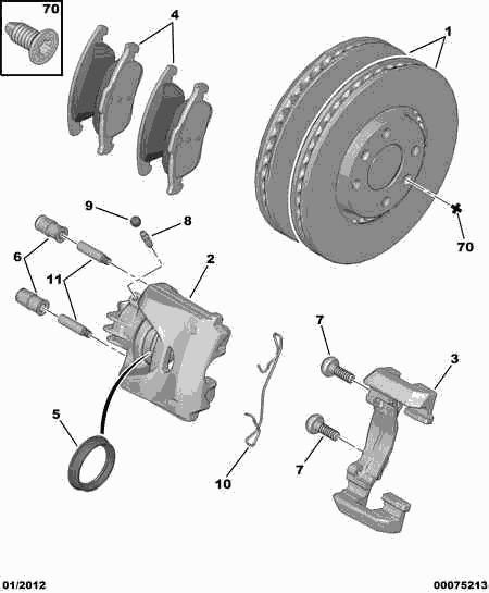 CITROËN 4439 33 - Направляющий болт, корпус скобы тормоза autospares.lv