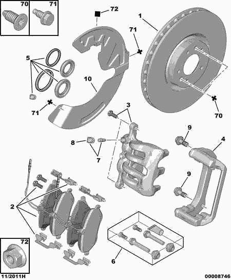 CITROËN 4252-94 - Тормозные колодки, дисковые, комплект autospares.lv