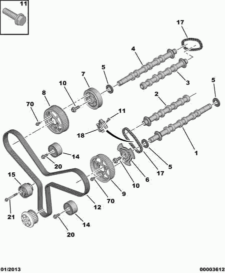 CITROËN 0830 55 - Направляющий ролик, зубчатый ремень ГРМ autospares.lv