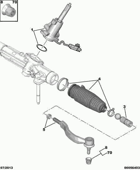 CITROËN/PEUGEOT 3817.65 - Наконечник рулевой тяги, шарнир autospares.lv