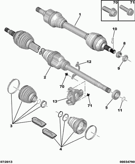 CITROËN/PEUGEOT 3273 QZ - Приводной вал autospares.lv