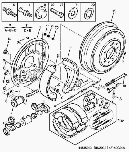 CITROËN/PEUGEOT 4241 H4 - Комплект тормозных колодок, барабанные autospares.lv