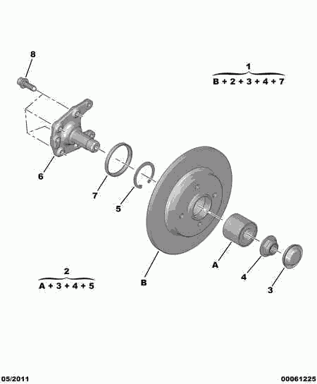 CITROËN 3748.94 - Подшипник ступицы колеса, комплект autospares.lv