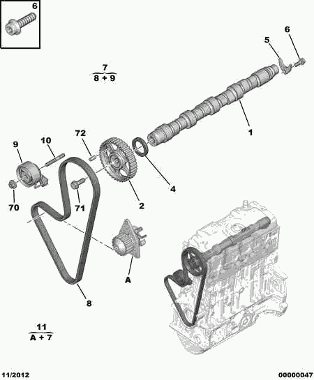 CITROËN/PEUGEOT 0829.90 - Натяжной ролик, зубчатый ремень ГРМ autospares.lv