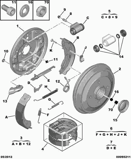 CITROËN 4242 33 - Комплект тормозных колодок, барабанные autospares.lv