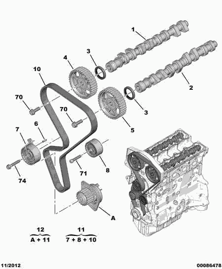 PEUGEOT 16 095 258 80 - Водяной насос + комплект зубчатого ремня ГРМ autospares.lv