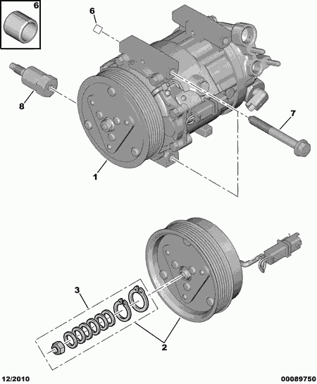 CITROËN 6453.RE - Компрессор кондиционера autospares.lv