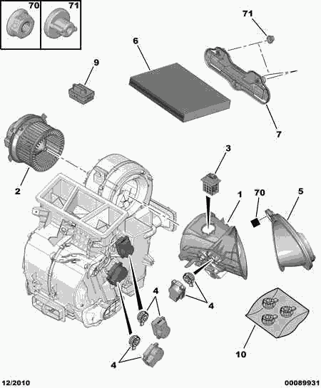 CITROËN/PEUGEOT 6441 K0 - Вентилятор салона autospares.lv